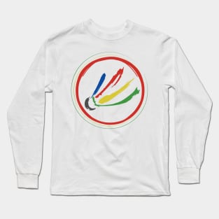 colorful badminton icon Long Sleeve T-Shirt